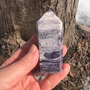 Purple (2)  peacock agate tower | crystal